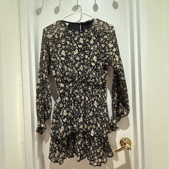 Zara Brown and Black Ruffled Smocked Sundress - Picture 3 of 7